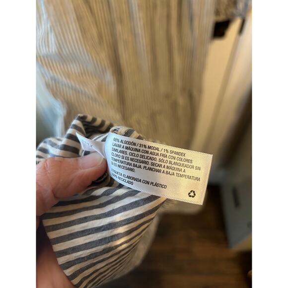 Blue and White Striped A New Day Maxi Dress Puff Sleeve, Long Sleeve - Picture 4 of 7